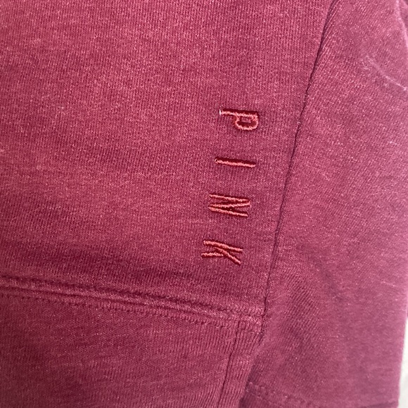 Victoria's Secret PINK Women's Turtleneck Oversized Tunic Sweater Burgundy S NWT - Picture 8 of 8